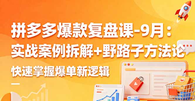 拼多多爆款复盘课-9月：实战案例拆解+野路子方法论，快速掌握爆单新逻辑-资源宝库