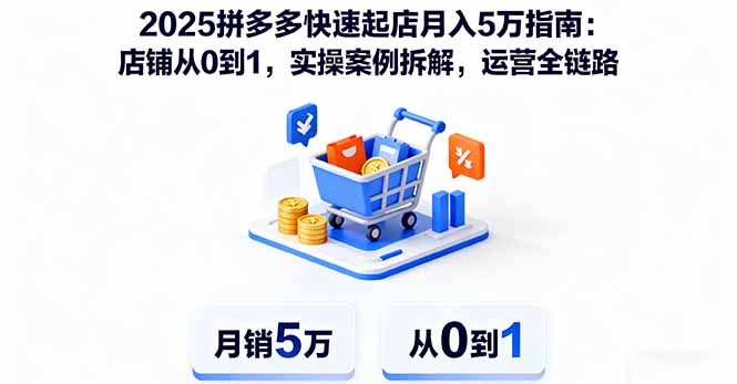 2025拼多多快速起店月入5万指南：店铺从0到1，实操案例拆解，运营全链路-资源宝库