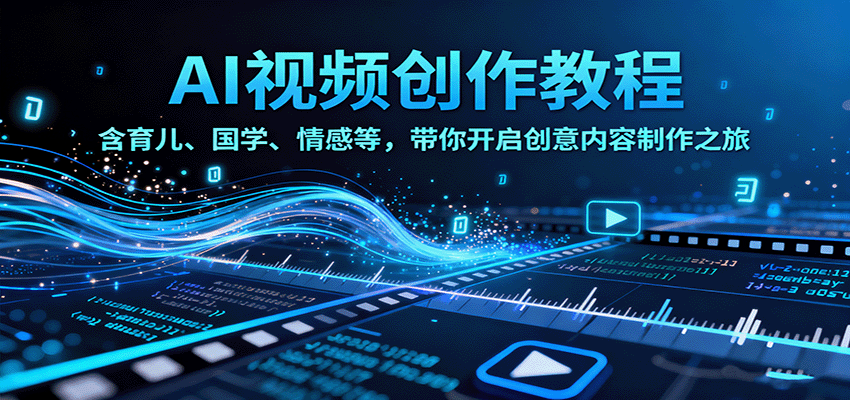 AI视频创富课，含育儿、国学、情感等，带你开启创意内容制作之旅-资源宝库