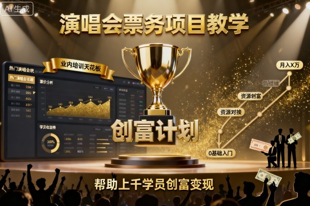 演唱会票务项目教学，业内培训天花板，帮助上千学员创富变现(更新)-资源宝库