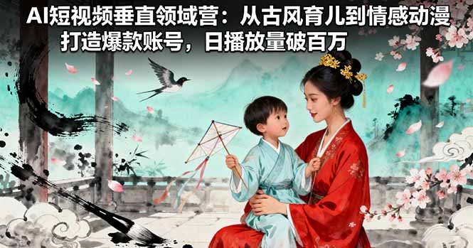 AI短视频垂直领域营:从古风育儿到情感动漫,打造爆款账号,日播放量破百万-资源宝库