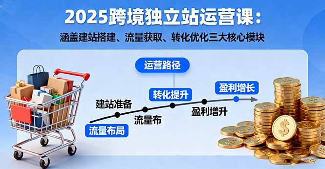 2025跨境独立站运营课:涵盖建站搭建、流量获取、转化优化三大核心模块-资源宝库
