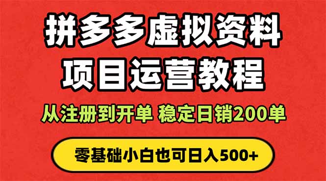 拼多多开店运营课程： 蓝海变现玩法，轻松实现睡后收入 零基础小白也可...-资源宝库