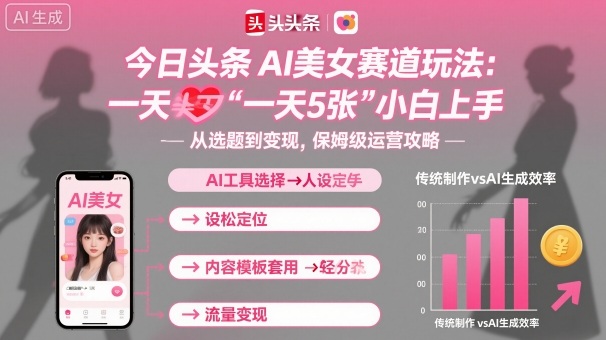 今日头条AI美女赛道玩法,一天轻松5张,小白轻松上手-资源宝库