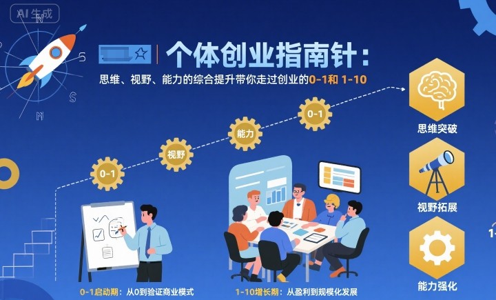 个体创业指南针，思维、视野、能力的综合提升带你走过创业的0-1和1-10【音频】-资源宝库