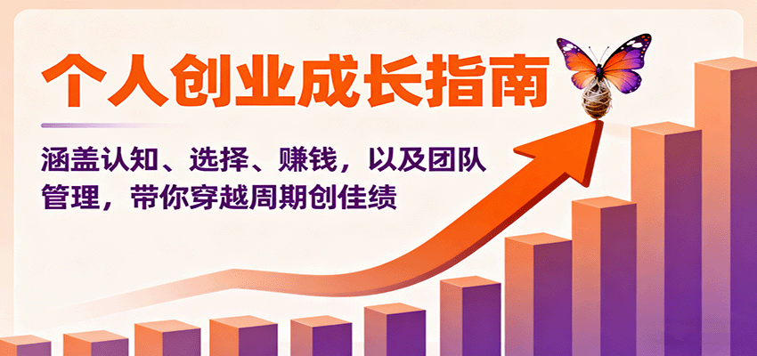 个人创业成长指南：涵盖认知、选择、赚钱，以及团队管理，带你穿越周期创佳绩-资源宝库