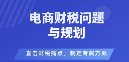 电商企业财税风险与规避，直击财税痛点，制定专属方案-资源宝库