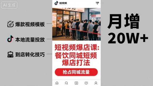 短视频爆店课，餐饮同城短视频爆店打法-资源宝库