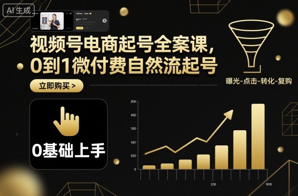 视频号电商起号全案课,0到1微付费自然流起号-资源宝库