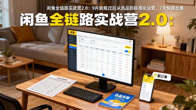 闲鱼全链路实战营2.0:9月新规过后从选品到标准化运营,7天快速出单-资源宝库