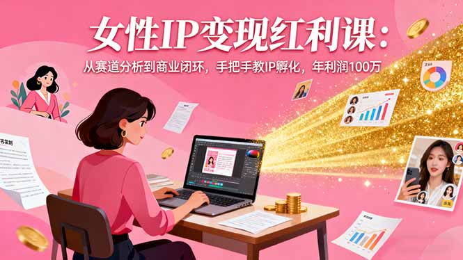 女性IP变现红利课：从赛道分析到商业闭环，手把手教IP孵化，年利润100万-资源宝库