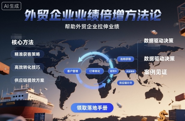 外贸企业业绩倍增方法论,帮助外贸企业拉伸业绩-资源宝库