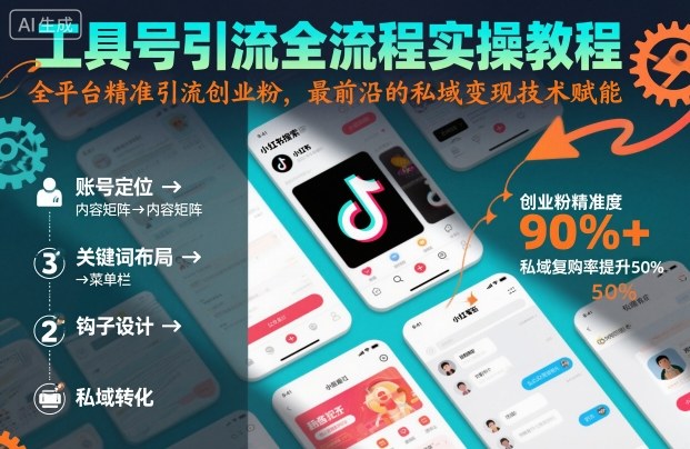 工具号引流全流程保姆级实操教程，全平台精准引流创业粉，最前沿的私域变现技术赋能-资源宝库