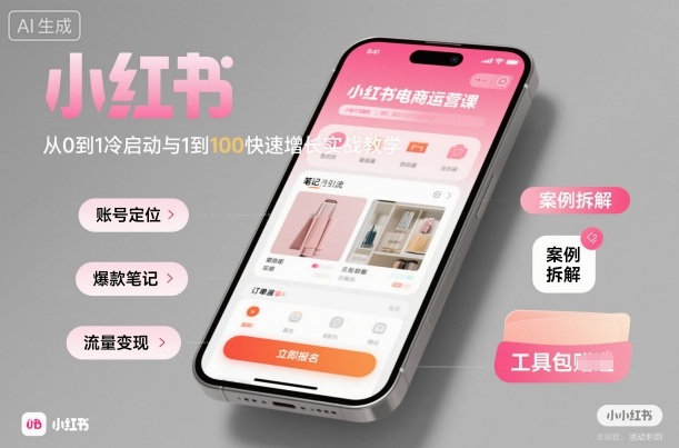 小红书电商运营课:从0到1冷启动与1到100快速增长实战教学-资源宝库