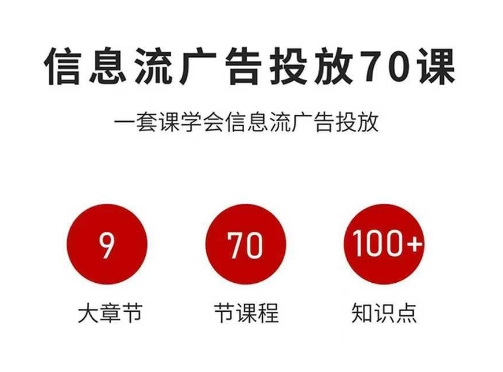 信息流广告投放实战70课，一套课学会信息流广告投放，迄今为止，最系统化教程-资源宝库
