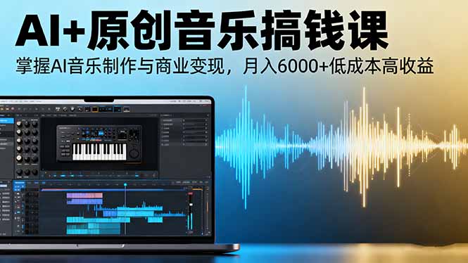AI+原创音乐搞钱课：掌握AI音乐制作与商业变现，月入6000+低成本高收益-资源宝库
