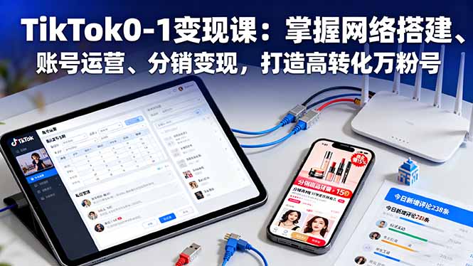 TikTok0-1变现课：掌握网络搭建、账号运营、分销变现，打造高转化万粉号-资源宝库