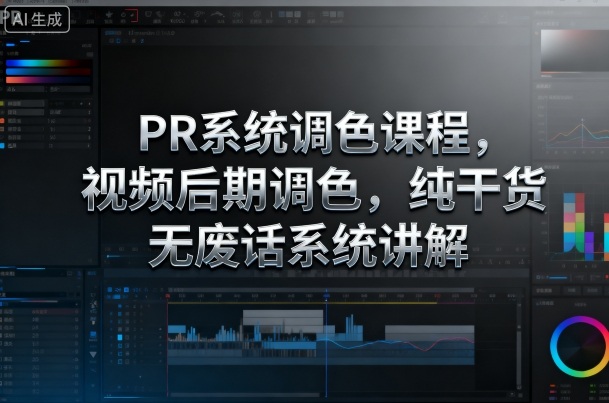 PR系统调色课程,视频后期调色,纯干货无废话系统讲解-资源宝库