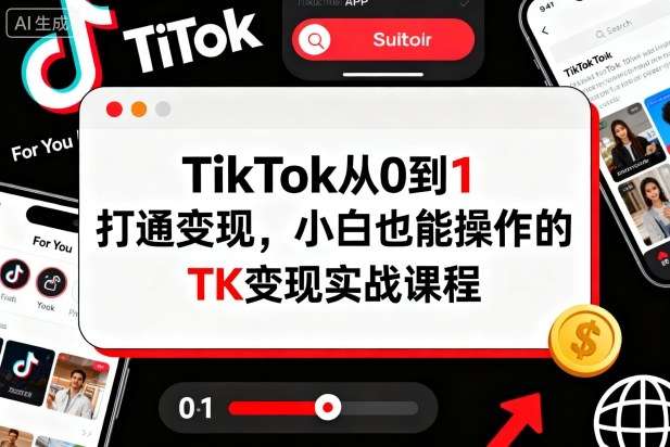 TikTok从0到1打通变现，小白也能操作的TK变现实战课程-资源宝库