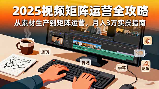 2025短视频矩阵运营全攻略:从素材生产到矩阵运营,月入3万实操指南-资源宝库