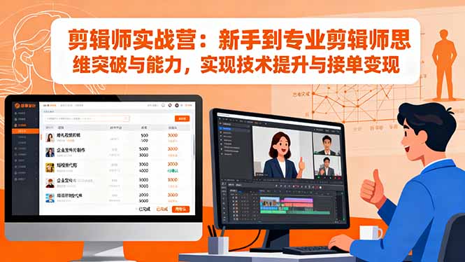 剪辑师实战营：新手到专业剪辑师思维突破与能力，实现技术提升与接单变现-资源宝库