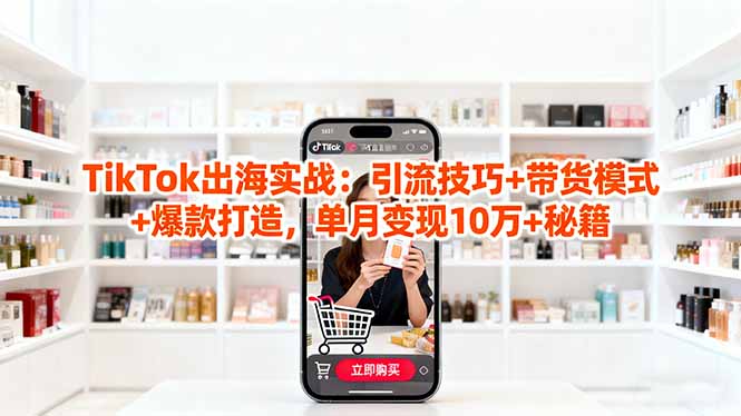 「TikTok出海实战」引流技巧+带货模式+爆款打造，单月变现10万+秘籍-资源宝库
