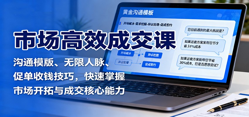 市场高效成交课:沟通模版、无限人脉、促单收钱技巧,快速掌握市场开拓与成交核心能力-资源宝库