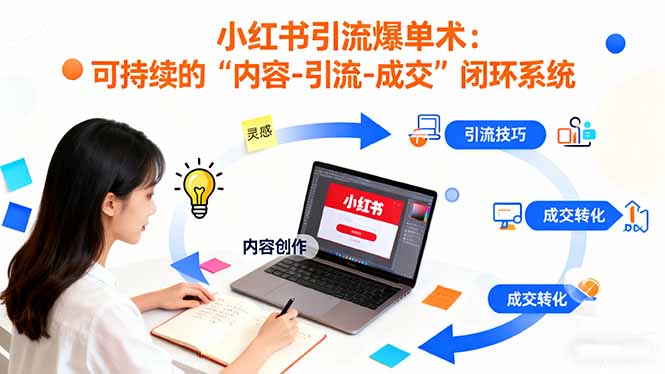小红书引流爆单术:构建一套低成本 可持续的“内容-引流-成交”闭环系统-资源宝库