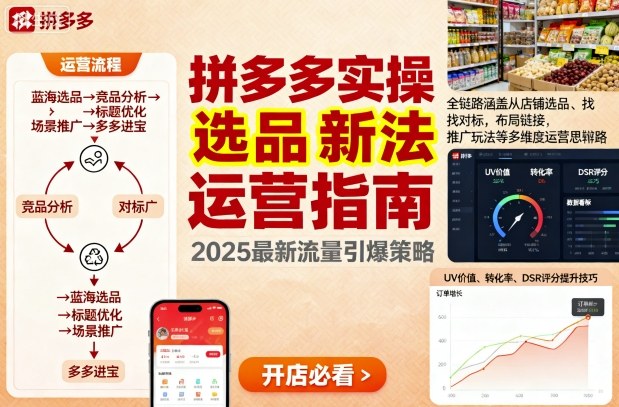 王校长9月12拼多多实操新玩法，全链路涵盖从店铺选品、找对标，布局链接，推广玩法等多维度运营思路(更新)-资源宝库