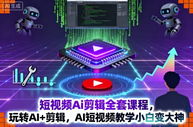 短视频Ai剪辑全套课程，玩转AI+剪辑，AI短视频教学小白变大神-资源宝库