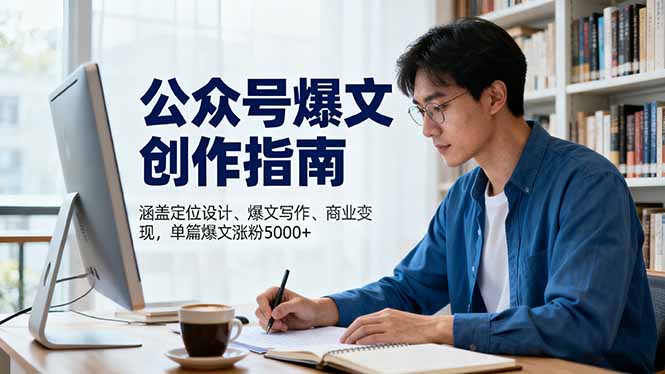 公众号爆文创作指南,涵盖定位设计+爆文写作+商业变现,单篇爆文涨粉5000+-资源宝库