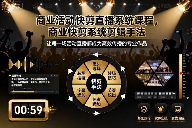 商业活动快剪直播系统课程，商业快剪系统剪辑手法-资源宝库