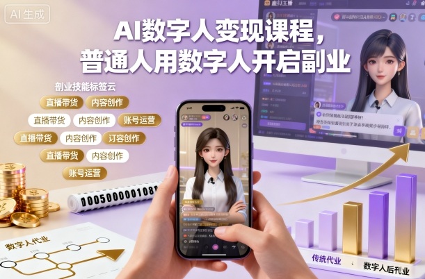 AI数字人变现课程，普通人用数字人开启副业-资源宝库