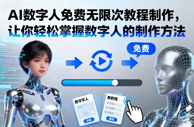 AI数字人免费无限次教程制作，让你轻松掌握数字人的制作方法-资源宝库