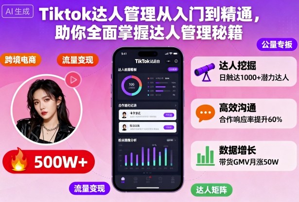 Tiktok达人管理从入门到精通，助你全面掌握达人管理秘籍-资源宝库