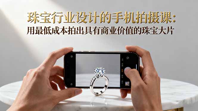 珠宝行业设计的手机拍摄课：用最低成本拍出具有商业价值的珠宝大片！-资源宝库