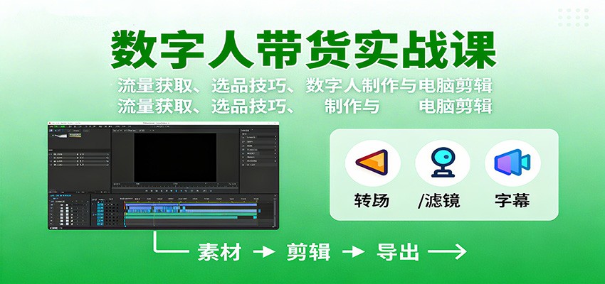 数字人变现实战课：流量获取、选品技巧、数字人制作与电脑剪辑-资源宝库