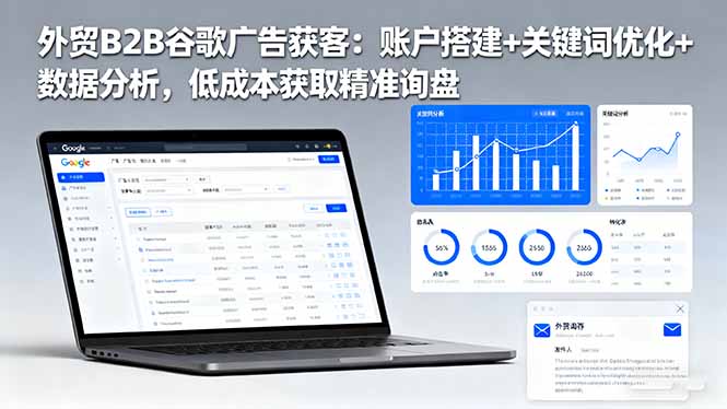 外贸B2B 谷歌广告获客:账户搭建+关键词优化+数据分析 低成本获取精准询盘-资源宝库