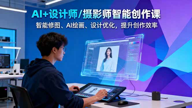 AI+设计师/摄影师智能创作课：智能修图、AI绘画、设计优化，提升创作效率-资源宝库