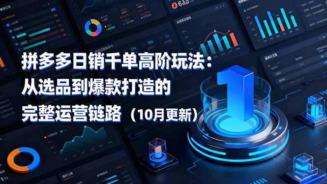 拼多多日销千单高阶玩法:从选品到爆款打造的完整运营链路(10月更新-资源宝库