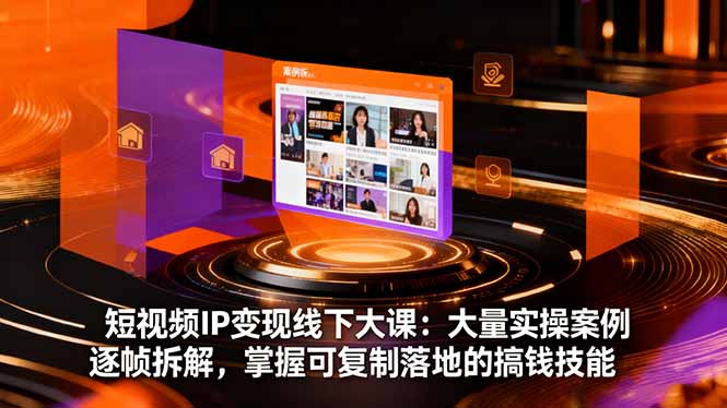 短视频IP变现线下大课：大量实操案例逐帧拆解，掌握可复制落地的搞钱技能-资源宝库