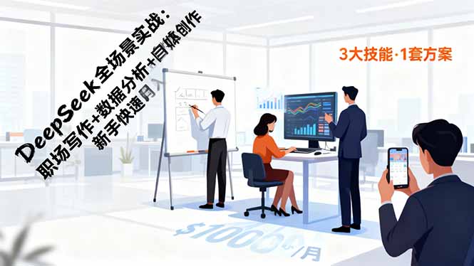 DeepSeek全场景实战:职场写作+数据分析+自媒体创作,新手快速月入过万-资源宝库
