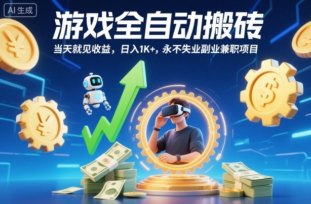 游戏全自动搬砖,当天就见收益,日入1K+,永不失业副业兼职项目【揭秘】-资源宝库