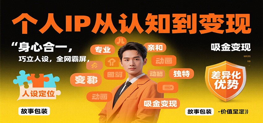 个人IP从认知到变现，身心合一，巧立人设，全网霸屏，吸金变现-资源宝库