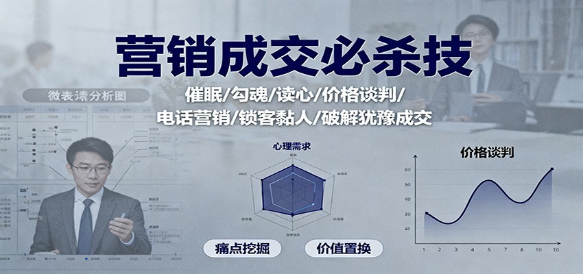 营销成交必杀技：催眠/勾魂/读心/价格谈判/电话营销/锁客黏人/破解犹豫成交-资源宝库