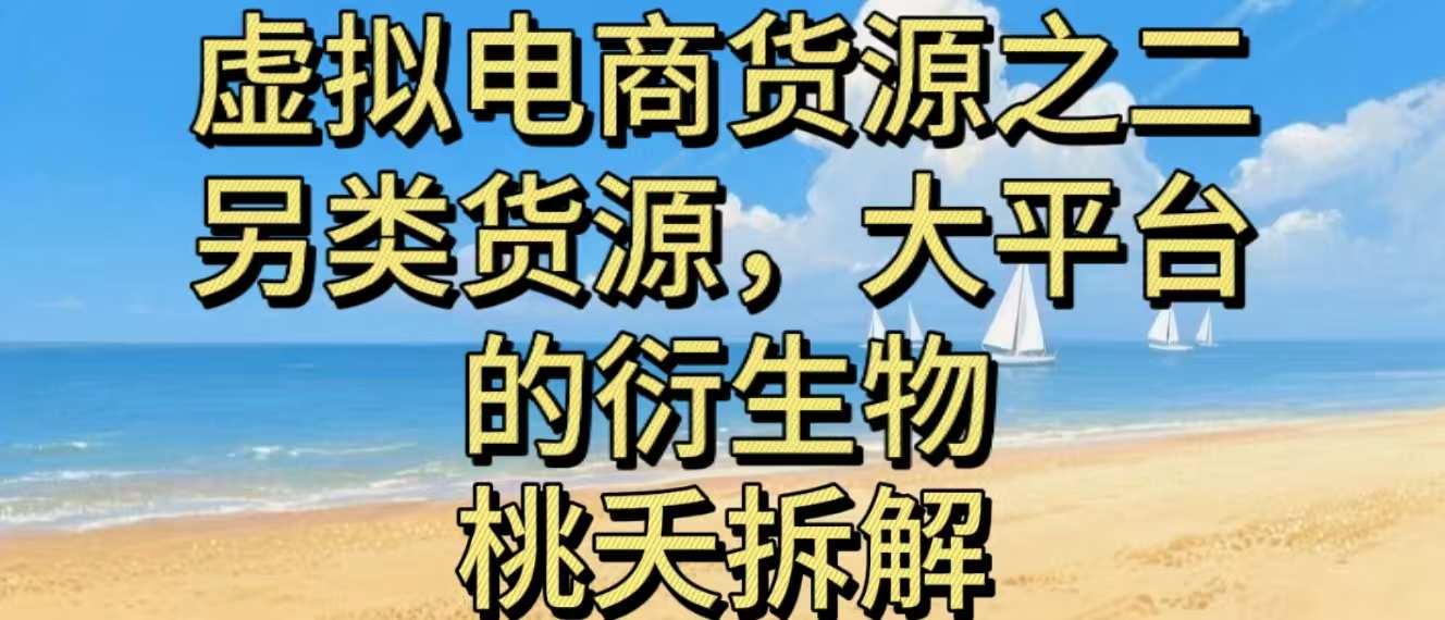 虚拟电商之二—另类的货源，大平台的衍生物-资源宝库