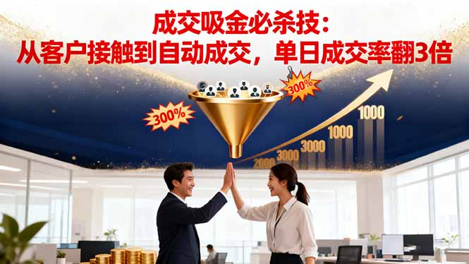 吸金成交营销必杀技：从客户接触到自动成交，单日成交率翻3倍-资源宝库