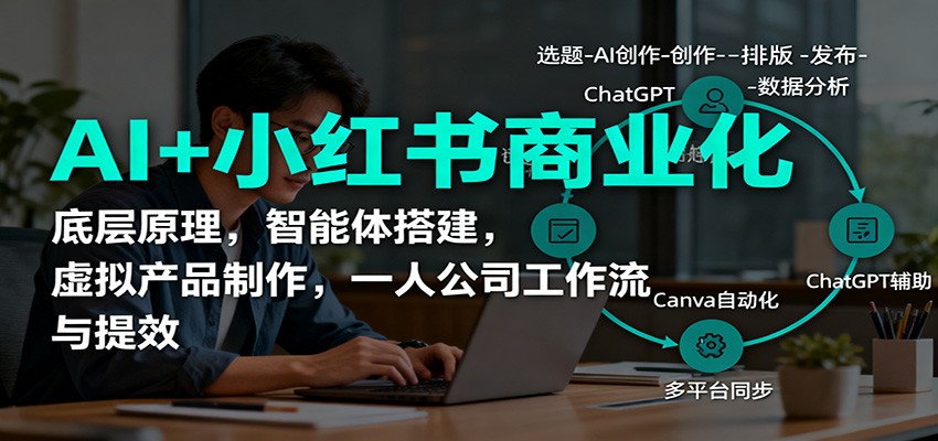 AI+小红书商业化，底层原理，智能体搭建，虚拟产品制作，一人公司工作流与提效-资源宝库
