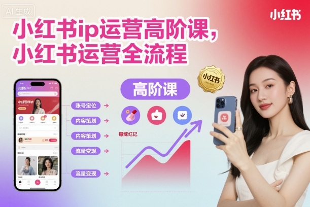 小红书ip运营高阶课，小红书运营全流程-资源宝库