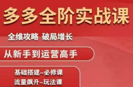 大炮·拼多多全阶实战课程(更新10月)-资源宝库